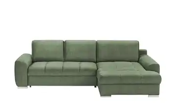 bobb Ecksofa mit Schlaffunktion Soumia Grün Mikrofaser rechts