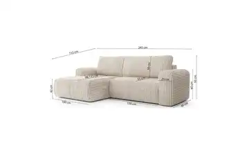 Selsey Ecksofa Lelu Hellgrau rechts