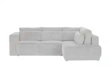switch Ecksofa Tirana Silbergrau Cordstoff grob rechts