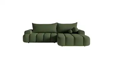 Selsey Ecksofa mit Schlaffunktion Dandelino Khaki rechts Boucléstoff