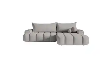 Selsey Ecksofa mit Schlaffunktion Dandelino Grau rechts Samt