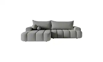Selsey Ecksofa mit Schlaffunktion Dandelino Grau links Boucléstoff