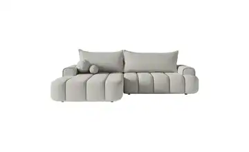 Selsey Ecksofa mit Schlaffunktion Dandelino Hellgrau links Boucléstoff