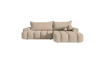 Selsey Ecksofa mit Schlaffunktion Dandelino Beige rechts Samt