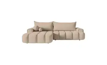 Selsey Ecksofa mit Schlaffunktion Dandelino Beige links Samt