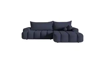 Selsey Ecksofa mit Schlaffunktion Dandelino Marineblau rechts Samt