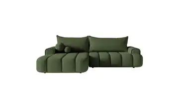 Selsey Ecksofa mit Schlaffunktion Dandelino Khaki links Boucléstoff
