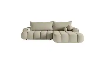 Selsey Ecksofa mit Schlaffunktion Dandelino Hellbeige rechts Boucléstoff