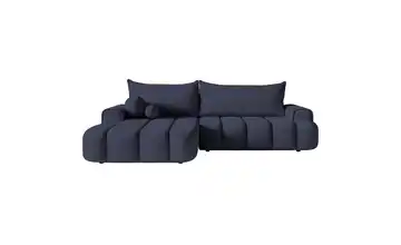 Selsey Ecksofa mit Schlaffunktion Dandelino Marineblau links Samt