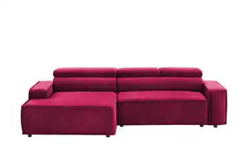 switch Ecksofa Liam Grundfunktion Velours Bordeauxrot links
