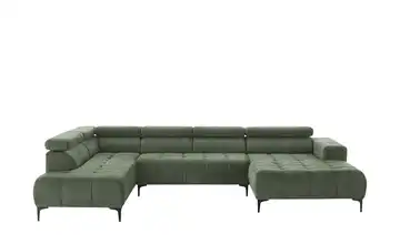 switch Wohnlandschaft Caro Grundfunktion links Chenille Olivgrün