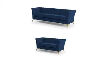 Polstergarnitur 3+2 Marineblau