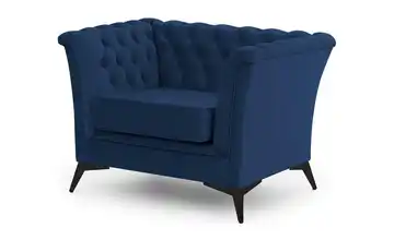 Chesterfield Sessel Wilhelm Schwarz Blau