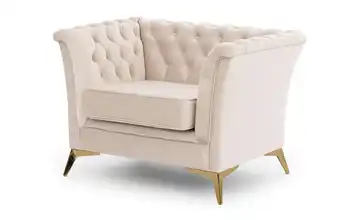 Chesterfield Sessel Wilhelm Goldfarben Beige