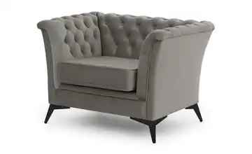Chesterfield Sessel Wilhelm Schwarz Grau