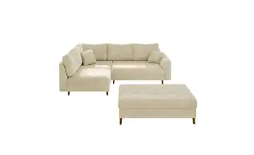 Ecksofa mit Hocker Trygve Beige links