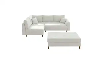 Ecksofa mit Hocker Lars links Weiß