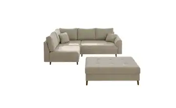 Ecksofa mit Hocker Lars links Beige