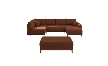 Wohnlandschaft mit Hocker Maya Terracotta rechts