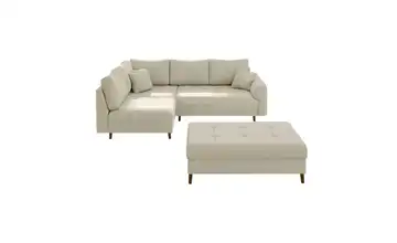 Ecksofa mit Hocker Maya Beige links