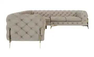 Ecksofa links Creme