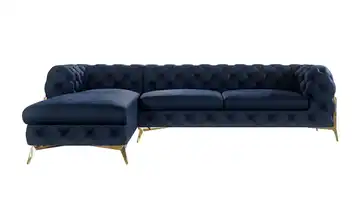Ecksofa links Marineblau