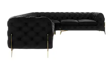 Ecksofa links Schwarz