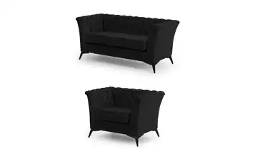 Polstergarnitur 2+1 Schwarz