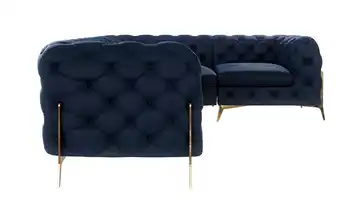 Ecksofa links Marineblau