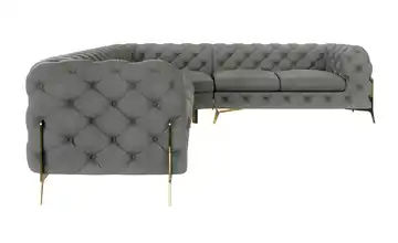 Ecksofa links Grau