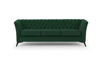 S-STYLE Chesterfield Einzelsofa Wilhelm Schwarz Flaschengrün