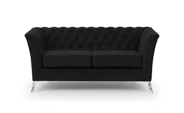 S-STYLE Chesterfield Einzelsofa Wilhelm verchromt Schwarz