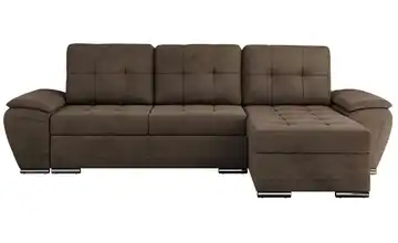 Ecksofa mit Schlaffunktion Umbria Braun Velours