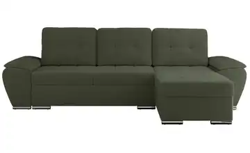 Ecksofa mit Schlaffunktion Umbria Grün Boucléstoff