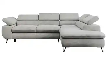 Ecksofa Hellgrau Ecksofa Grau Velvet rechts Hellgrau
