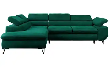 Ecksofa Dunkelgrün Ecksofa Grün Velvet links Dunkelgrün
