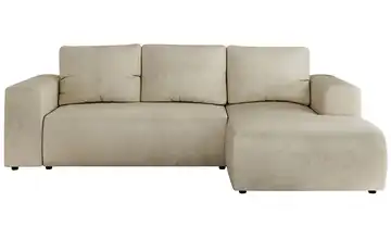 Ecksofa Beige Ecksofa Beige Velvet rechts Beige