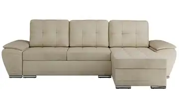 Ecksofa mit Schlaffunktion Umbria Beige Velours