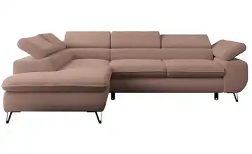 Ecksofa Rosa Ecksofa Pink Boucle links Rosa