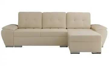 Ecksofa mit Schlaffunktion Umbria Beige Boucléstoff