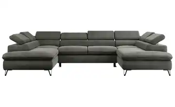 Wohnlandschaft Peter Basaltgrau Velours