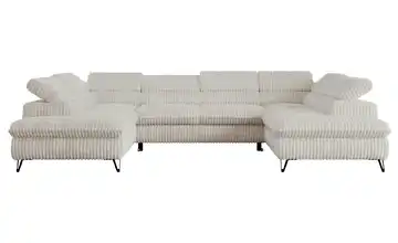 Wohnlandschaft Peter Cremeweiß Cordstoff grob