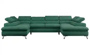 Wohnlandschaft Peter Dunkelgrün Webstoff