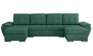 Wohnlandschaft mit Schlaffunktion Umbria Türkis Webstoff