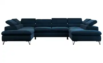 Wohnlandschaft Peter Dunkelblau Velours