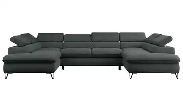 Wohnlandschaft Peter Dunkelgrau Webstoff