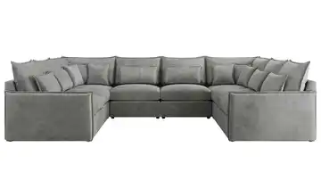 Wohnlandschaft Veroso Perlgrau Velours