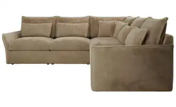 Ecksofa Veroso Beige Ecksofa Beige Plüsch