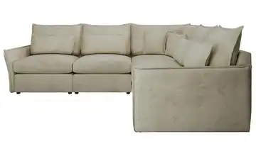 Ecksofa Veroso Beige Ecksofa Beige Velvet
