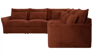 Ecksofa Veroso Orange Ecksofa Orange Plüsch